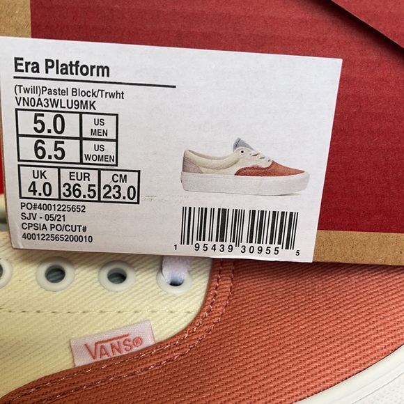 Vans Era Platform Twill Pastel Block/True White WMNS - Picture 16 of 16